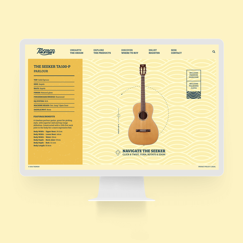 tasman guitar web design